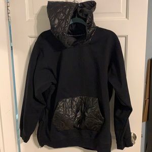 Large jiberish black hoodie